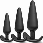 SuperLove Silicone Anal Plug Training Set for Beginners & Advanced Black – Zboží Dáma