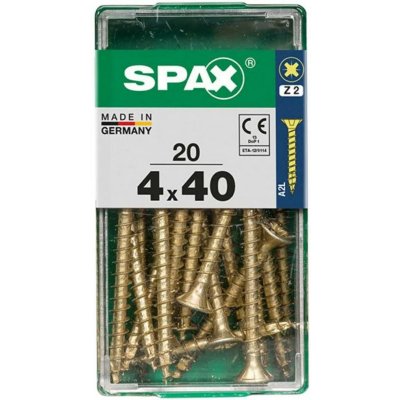 Spax Uni vrut zápust.hlava PZ/Z2 4CUT a plným závitem Yellox 4 x 40 mm 20 ks – Hledejceny.cz