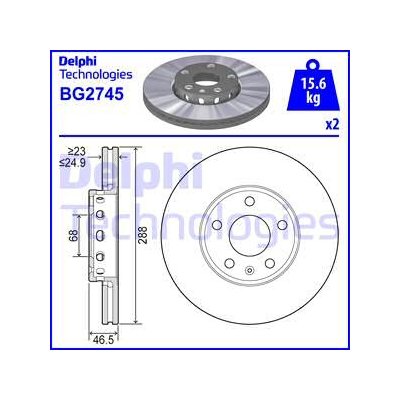 DELPHI Brzdový kotouč BG2745 – Hledejceny.cz