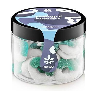 CBD WAY Kyselé želé kroužky s příchutí modrá malina 1000 mg 400 g – Zboží Dáma