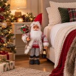 Real Garden Skandinávský Santa Claus s lucernou 60 cm - vánoční stojící figurka – Hledejceny.cz