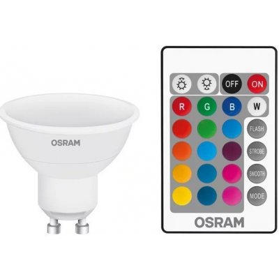 Osram LED žárovka reflektor RGBW, 4,2 W, 250 lm, RGB, teplá bílá, GU10 LED STAR+ PAR16 RGBW 25 DIM REM CO – Zbozi.Blesk.cz