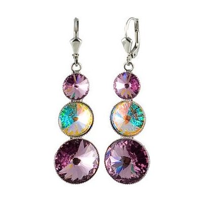 Klimm Rivoli se Swarovski Elements s třemi kameny Light Amethyst 13035 světle fialový – Hledejceny.cz