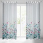 Takoy Závěs LILIAN z poloprůhledného etamínu s potiskem malovaných květin 140 x 250 cm-HF-417855 | 140 x 250 cm – Sleviste.cz