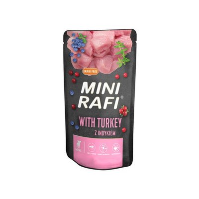 Rafi Adult Mini s krůtím masem borůvkami a brusinkami pro malá plemena 150 g – Sleviste.cz