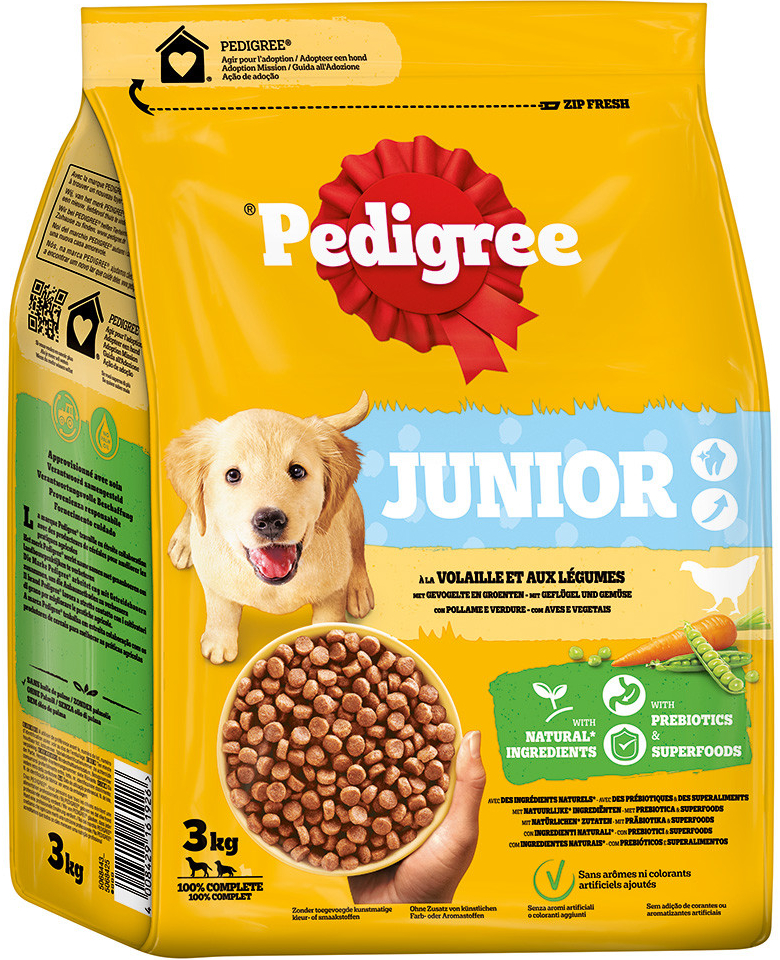 Pedigree Junior drůbeží se zeleninou 3 x 3 kg