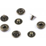 Knoflíky stiskací s pérkem Ø10 mm na středně silné látky Varianta: 2 staromosaz, Balení: 50 sada – Zboží Mobilmania