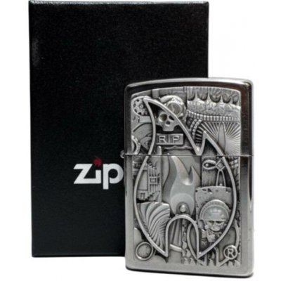 Zippo chrom geb. Emblem Flame Various – Hledejceny.cz