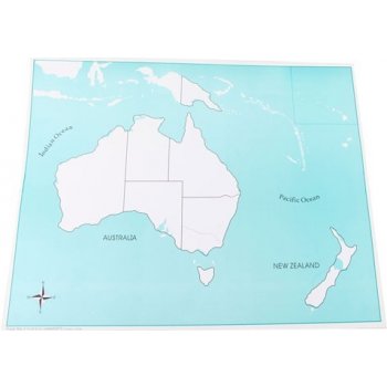 Montessori G072 Kontrolní mapa Austrálie slepá