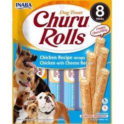 Inaba Churu Rolls Dog snack kuře a sýr 8 × 12 g