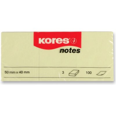 Kores samolepicí bloček 40 x 50 mm, 3 x 100 listů – Zboží Živě