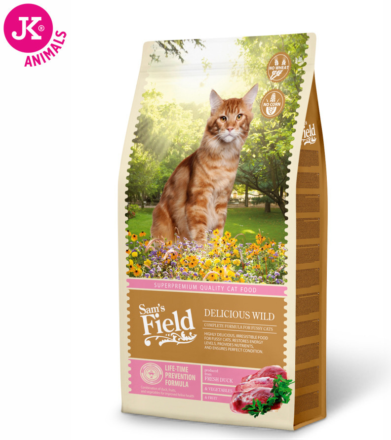 Sams Field Cat Delicious Wild superprémiové granule Sam\'s Field 7,5 kg