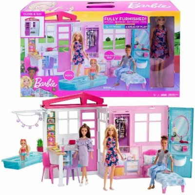 Barbie Prázdninový dům s nábytkem a panenkou