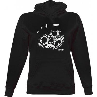 Dámská mikina s kapucí s potiskem Uhlova stopa dámské Černá – Zboží Dáma