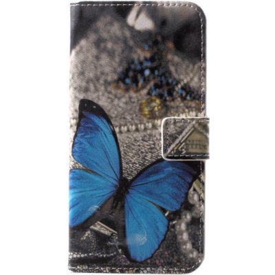 Pouzdro JustKing flipové modré motýl Huawei P20 Lite - šedé – Zboží Mobilmania