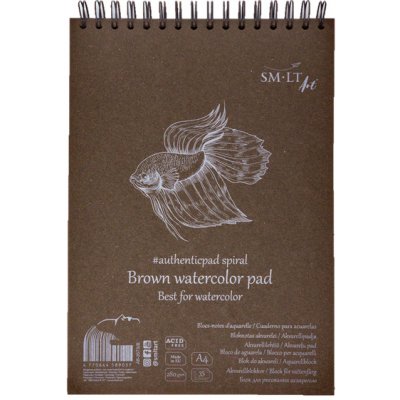 SM.LT Hnědý akvarelový blok SMLT Brown Watercolor Pad A5 280 g 20 listů – Zboží Dáma