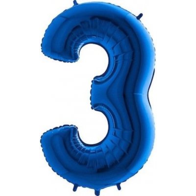 FLEXMETAL Balón foliový číslice MODRÁ BLUE 115 cm 3 – Zboží Mobilmania