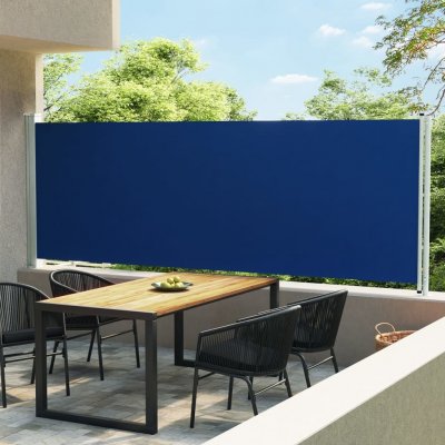 vidaXL Zatahovací boční markýza/zástěna na terasu 160x600 cm modrá – Sleviste.cz