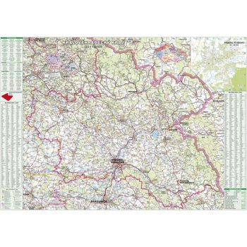 ZES Královehradecký kraj - nástěnná mapa 130 x 95 cm Varianta: bez rámu v tubusu, Provedení: laminovaná mapa v lištách