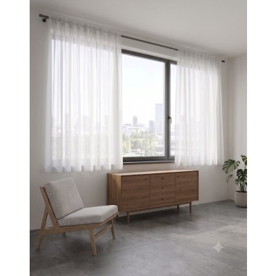 Takoy Hotová záclona 140x160 Voal bílá-HT-01171 | 140 x 160 cm – Hledejceny.cz