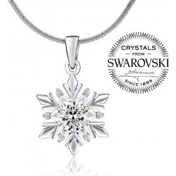 SILVEGO stříbrný přívěsek sněhová vločka se Swarovski Crystals JJJP0811