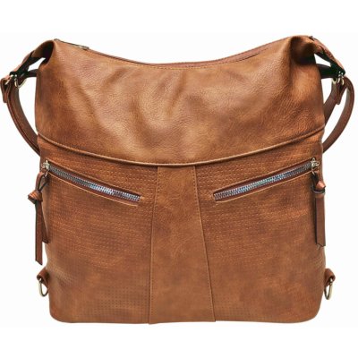 Velký středně hnědý kabelko-batoh z eko kůže – Zboží Mobilmania