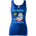 Dobrý Triko dámské tílko s potiskem Princess of dreams Královsky modrá – Zboží Dáma