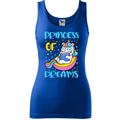 Dobrý Triko dámské tílko s potiskem Princess of dreams Královsky modrá – Zboží Dáma
