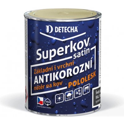 Detecha Superkov Satin 2v1, základní i vrchní barva na kov, pololesk, venkovní i vnitřní, Ral 7016 šedý antracid, 800 g – Zbozi.Blesk.cz