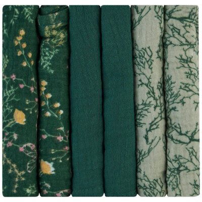 KikkaBoo mušelínové 30x30 cm Secret Garden Green 6 ks – Hledejceny.cz