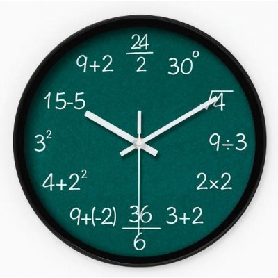 Matematické hodiny černé – Sleviste.cz