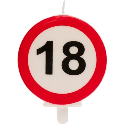 Dekora Svíčka na dort 6 3cm dopravní značka číslo 18 – Zboží Dáma