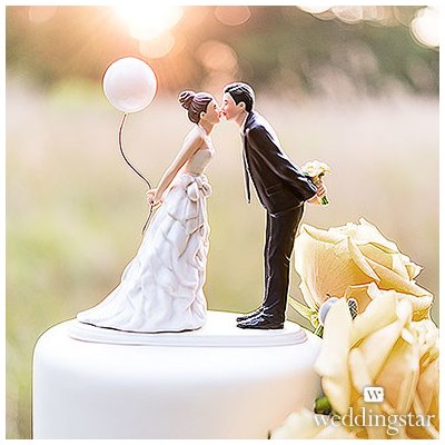 Weddingstar Figurka na svatební dort Novomanželé s balónkem