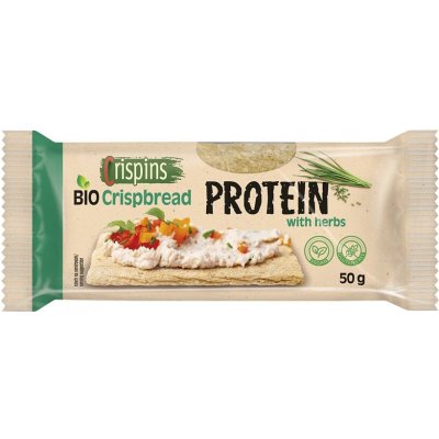 Crispins proteinový křehký plátek s bylinkami Bio 50 g – Zboží Dáma