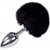 Anální kolík Alive Metal Anal Fluffly Plug M Black