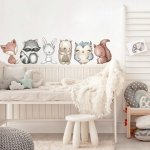 INSPIO 9001f Dětské samolepky na zeď - Zvířátka nad postýlku, velikost 90 x 110 cm,1 – Zboží Mobilmania