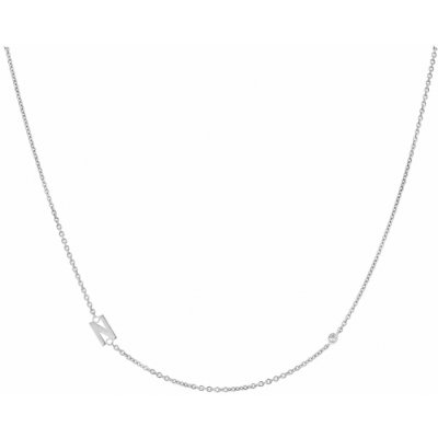 Eppi Stříbrný náhrdelník s písmenkem a diamantem N48026 – Hledejceny.cz