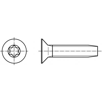 PROFISTYL DIN 7500MT šroub závitotvorný se zápustnou hlavou TORX pozink Varianta: DIN 7500MT šroub závitotvorný zápustná hlava TORX ZnB M6x25 – Sleviste.cz