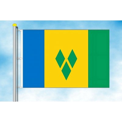 LIBEA, s.r.o. Vlajka Svatého Vincence a Grenadin Rozměr: 40×60 cm, Uchycení: Karabiny na stožár – Hledejceny.cz