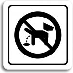 Accept Piktogram "zákaz venčení zvířat" (80 × 80 mm) (bílá tabulka - černý tisk) – Zboží Mobilmania