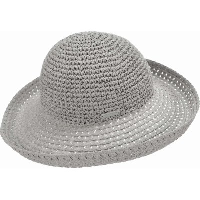 Seeberger Dámský nemačkavý letní slaměný klobouk Big brim šedý – Zboží Mobilmania