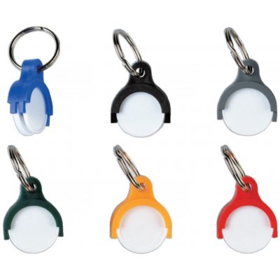 Přívěsek na klíče Plastový žeton do vozíku 5,- a 10,- s kroužkem – Sleviste.cz