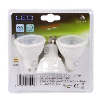 Lucide LED žárovka Ø 5 cm stmívatelné GU10 3x7W 2700K Bílá Set of 3