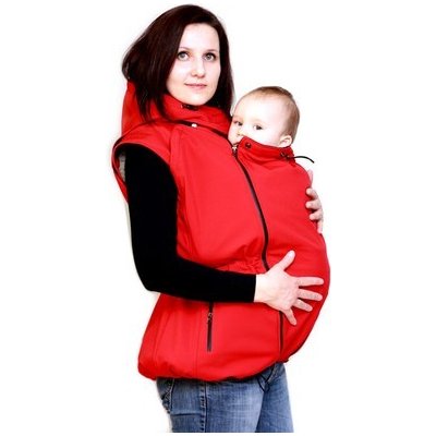 Adelay softshellová bunda s odepínacími rukávy pro nošení těhotenství červená – Zboží Mobilmania
