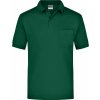 Pánské Tričko James & Nicholson pánská polokošile Polo-Piqué Pocket JN026 tmavá Zelená