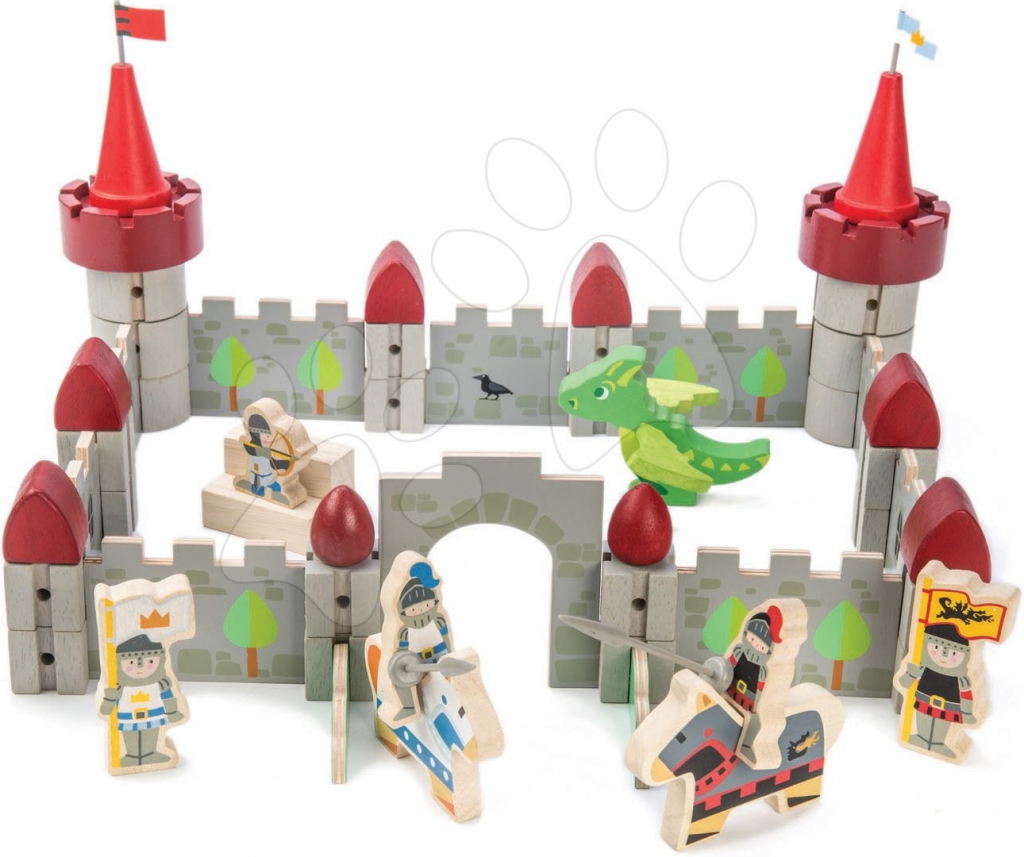 Tender Leaf Toys TL8322 Drevený hrad Dragon Castle 59 ks