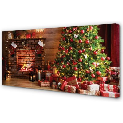 Obrazy na plátně Krbová dárky vánoční stromky 100x50 cm – Hledejceny.cz