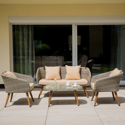 Patio Zahradní sedací souprava Marlene Ash Sofa z umělého ratanu šedá 47138 – Hledejceny.cz