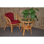 Ratanová sedací souprava Bahama 1+1 medová, polstr bílý – Zbozi.Blesk.cz