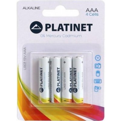 Monočlánky alkalické AAA/LR03 1,5V, blistr 4ks PLATINET – Zboží Mobilmania